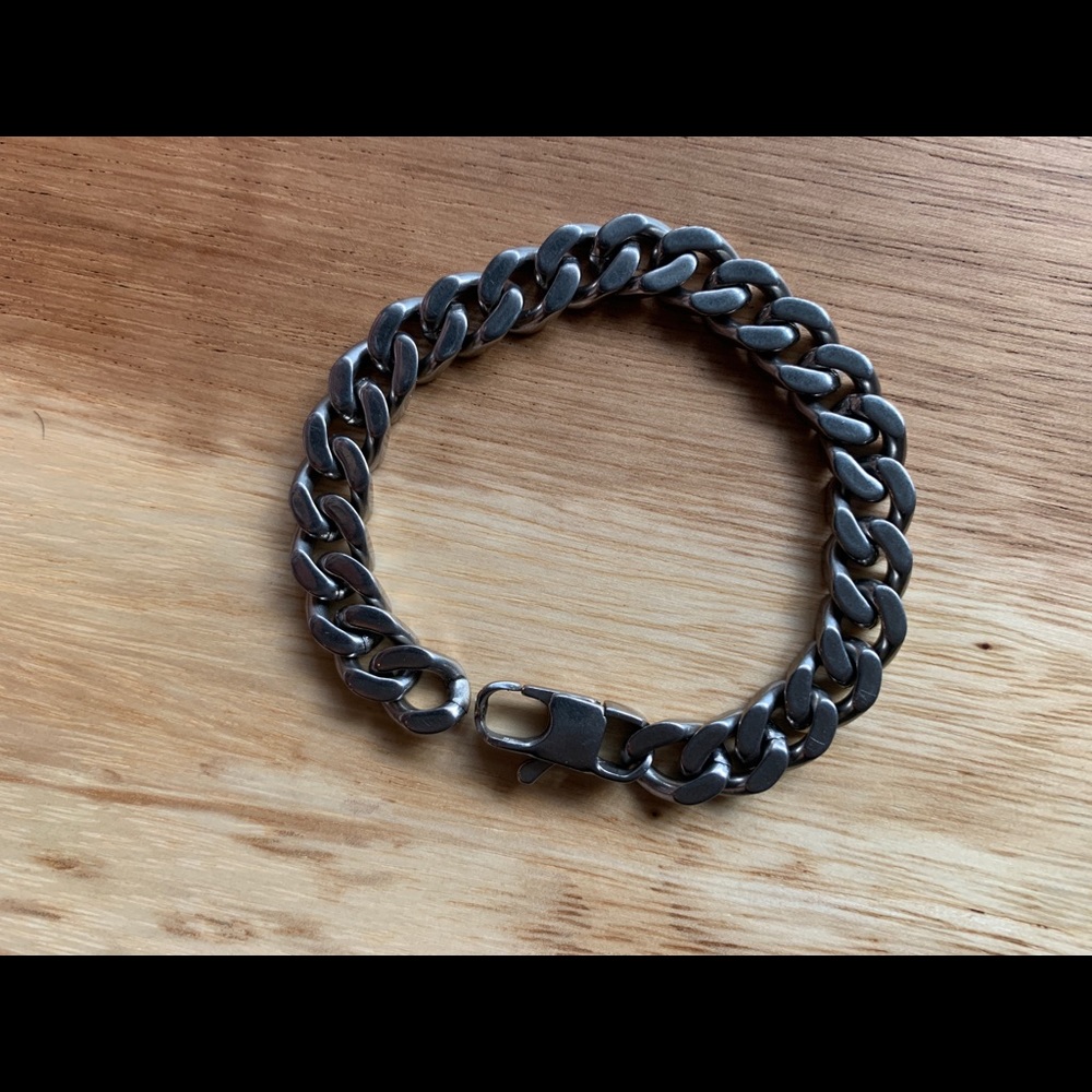 Men’s stainless steel cable link chain bracelet